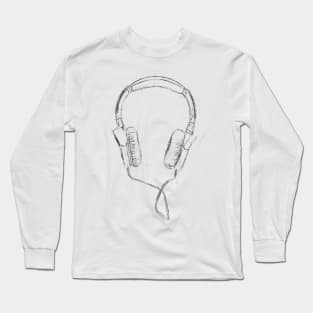 Headphones Sketch Long Sleeve T-Shirt